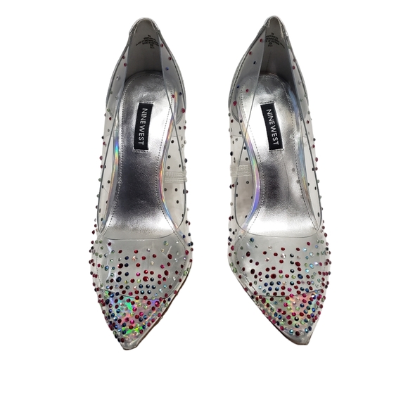 Nine West Shoes - Nine West Women's Transparent Rhinestone Pump Heels Shoes